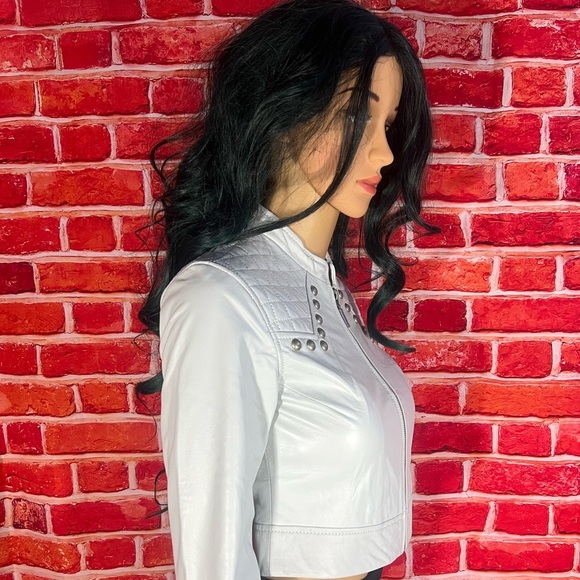 Affliction  LAILA WOMEN'S CROPPED LEATHER JACKET- Size: XS - White - NWT - Picture 6 of 9